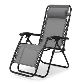Összecsukható Relax Kerti Nyugágy Fejpárnával – Szürke NA-01S