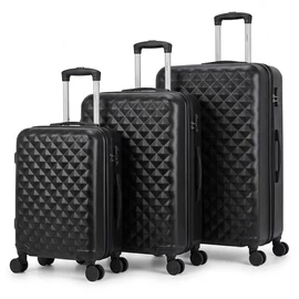 Diamond Premium 3db-os Keményfalú Bőröndszett Fekete DIA3F