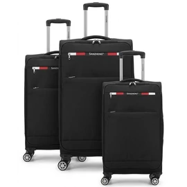 SANZHENG Fekete 3db-os bőrönd szett SAN3DBF