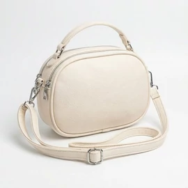 Női oldaltáska dupla cipzárral -krém Taska-010