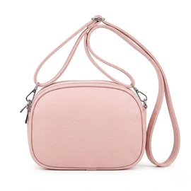 Női mini oldaltáska dupla cipzárral - rózsaszín Taska-013