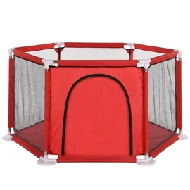 6 szögletű baba járóka hálós oldalfalakkal piros BW-003