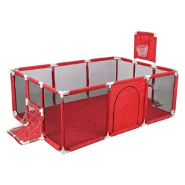 Téglalap alakú baba járóka hálós oldalfalakkal piros BW-004