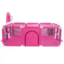 Téglalap alakú baba járóka hálós oldalfalakkal rózsaszín BW-005