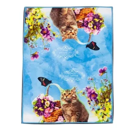 Konyharuha szett 12 darabos cicás virágmintával KHSZ-5