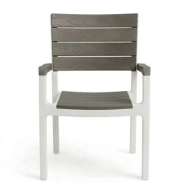 Platinyum fehér-szürke fahatású műanyag kerti szék PM-03