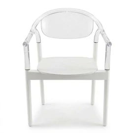Tokio fehér és átlátszó műanyag kerti szék TM-03