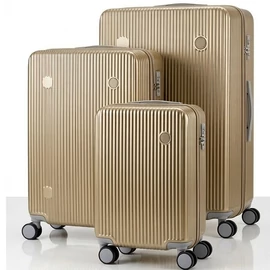 Aurea Prémium Kemény ABS 3db-os bőrönd szett bézs AURB