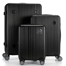 Aurea Prémium Kemény ABS 3db-os bőrönd szett fekete AURF