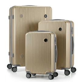 Aurea Prémium Kemény ABS 3db-os bőrönd szett homok AURH