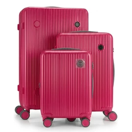 Aurea Prémium Kemény ABS 3db-os bőrönd szett piros AURP