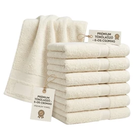 6 db prémium törölköző szett 70x140 cm Bézs PTSZ-01