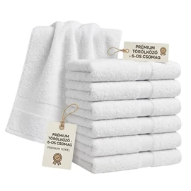 6 db prémium törölköző szett 70x140 cm Fehér PTSZ-03