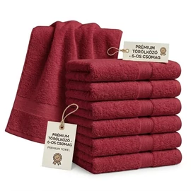 6 db prémium törölköző szett 70x140 cm Piros PTSZ-04