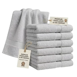 6 db prémium törölköző szett 70x140 cm Szürke PTSZ-05
