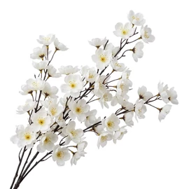 Fehér boglárka művirág ág sárga középpel V-01F