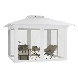 Összecsukható kerti pavilon 4 x 4 m, kerti tároló - Fehér 4WM1X5V9KV-2