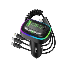 XHUA Multifunkciós autós Bluetooth FM transzmitter és gyorstöltő KOS-15