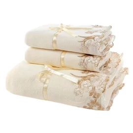 3 db csipkés törölköző szett - Fehér XK270787-2