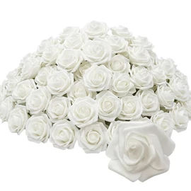 Prémium fehér műrózsafej dekorációs készlet – 100 darabos csomag 52M1G56899