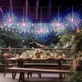 Napelemes Függő Tűzijáték Lámpa Szett (Többszínű) Ünnepi Dekoráció HL4876173-MC-450