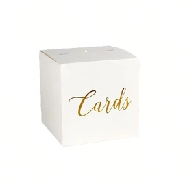 Elegáns fehér esküvői kártyadoboz – 10 darab üzenetkártyával VE6655226