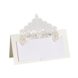 Hófehér csipke ültetőkártya - 50 db-os szett VV05330-W