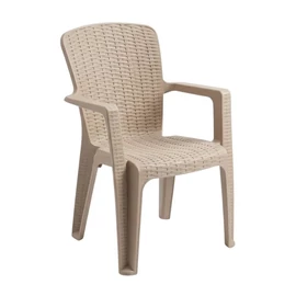 Rattan Hatású Műanyag Kerti Szék Karfával PVC-RAT-10