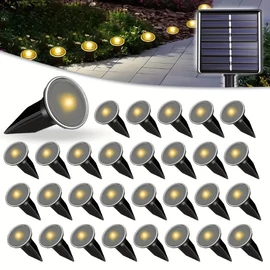 Napelemes LED Kerti Lámpafüzér - 30 Darabos, Meleg Fehér TQ1796757-30M