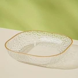 8db arany szegélyes műanyag tálca VQ261029-F