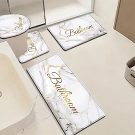Fehér márvány mintás fürdőszoba szőnyeg szett 4 részes YR2866936-4