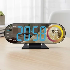 Hangvezérléses LED ébresztőóra kék kijelzős PG12807065-K