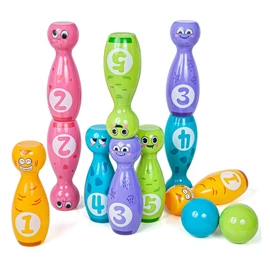 Gyerek bowling játék szett 10 bábuval és 2 labdával MX23221