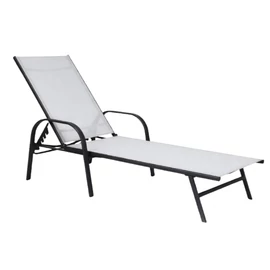 Prémium állítható kerti napozóágy – fekete és szürke kivitel LE05SZ