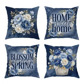 4 darabos Tavaszi Virágos Díszpárnahuzat Szett - 40x40 cm 68MX059XWG-40
