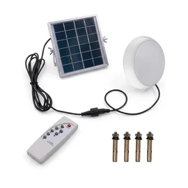 Led kültéri lámpa napelemes töltővel, kerek, 30W