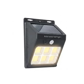 Napelemes fali kültéri LED lámpa mozgásérzékelős 6 COB YX-601COB-6