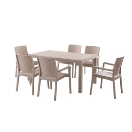 Rattan hatású kerti étkezőgarnitúra – PVC-RAT-16