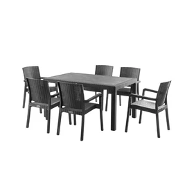 Rattan hatású kerti étkezőgarnitúra – PVC-RAT-17