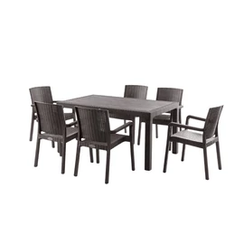 Rattan hatású kerti étkezőgarnitúra – PVC-RAT-18