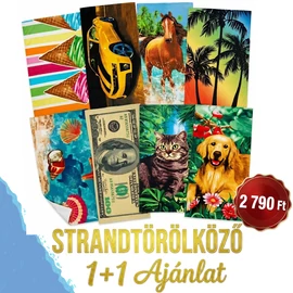 Színes mintás strandtörölköző 1+1 Ajánlat - Választható minta H-70X140-1p1V