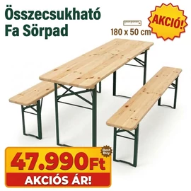 Összecsukható Fa Sörpad  – 180x50 cm SP180X50