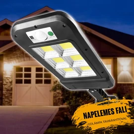 Kültéri napelemes fali ledlámpa távirányítóval HS8013C