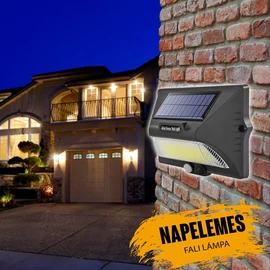 Mozgásérzékelős napelemes fali lámpa