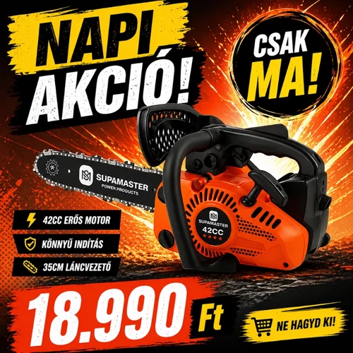 SUPAMASTER Benzines Láncfűrész – 42 cm³, 4,0 LE MS-9080