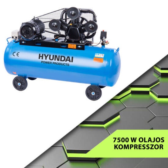 Hyundai olajos kompresszor 380V/7500W, 10 bar - HYD-300L/V3