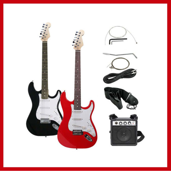 Elektromos gitár szett kezdőknek, piros, ajándék erősítővel 10009831