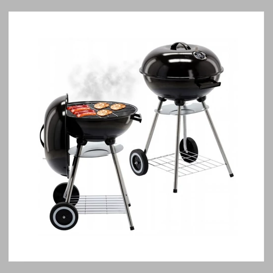 Faszén grill kerekeken burkolattal, gömb alakú ADG-BBQ5290