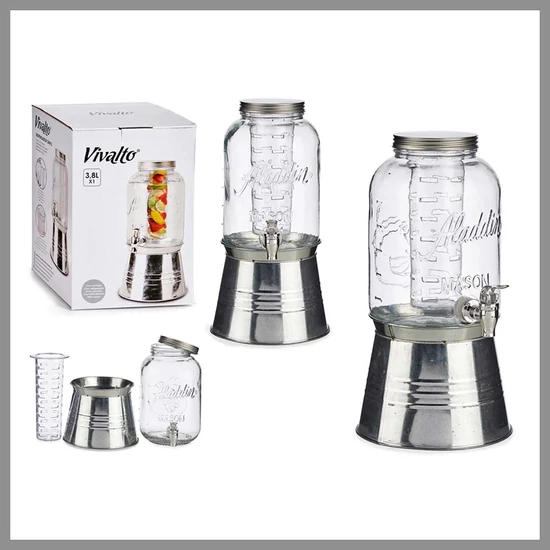 Kancsó állvánnyal és hűtővel, 3800 ml, szürke 77349