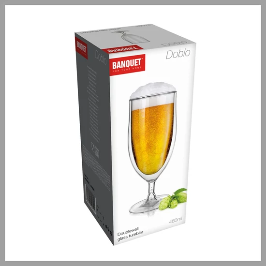BANQUET Duplafalú pohár talpon DOBLO 480 ml 04204951